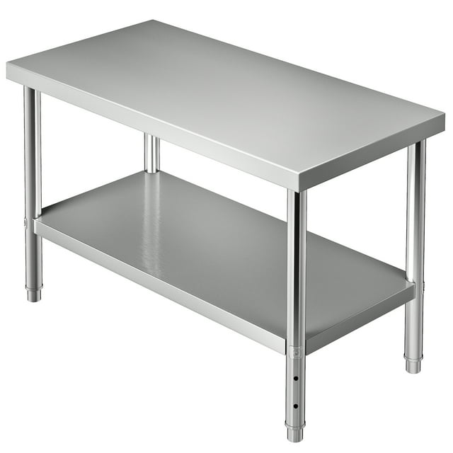 VEVOR Stainless Steel Kitchen Storage & Work Table, Outdoor Food Prep ...