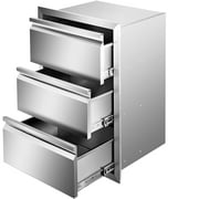 VEVOR Outdoor Kitchen Drawers 14.7" W x 25.4" H x 18.7" D, Box Frame Style Flush Mount BBQ Drawers with Stainless Steel Handle, BBQ Island Drawers for Outdoor Kitchens or Patio Grill Station