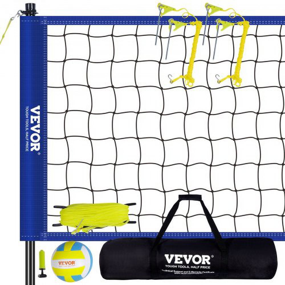 VEVOR Outdoor Portable Volleyball Net System, Adjustable Height Steel Poles, Professional