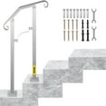 thumbnail image 1 of VEVOR Outdoor Stair Railing, Adjustable Alloy Metal Hand Railing, Fit 1 or 2 Steps Flexible Transitional Handrail, Silver, 1 of 9