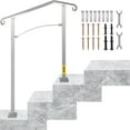 thumbnail image 1 of VEVOR Outdoor Stair Railing, Adjustable Alloy Metal Hand Railing, Fit 2 or 3 Steps Flexible Transitional Handrail, Silver, 1 of 9