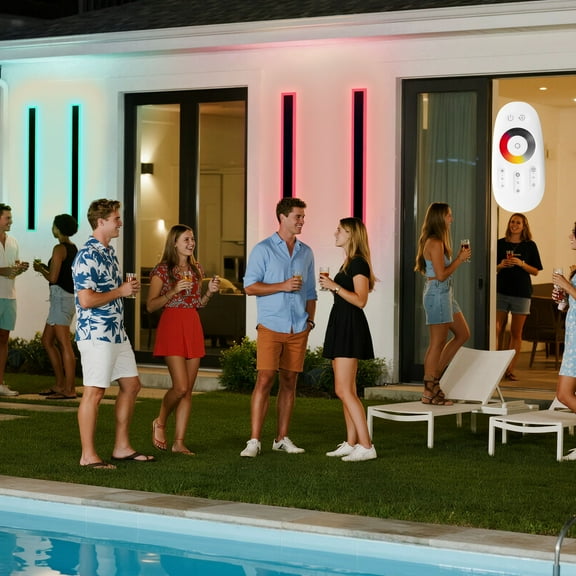 VEVOR Outdoor Wall Lights, 2 Pack,39.4 Inch Long RGB Modern Exterior Wall Sconce Light Fixtures, 2700K-6000K, IP65 Waterproof Anti-Rust, Dimmable Outside Wall Mount Lighting, for House Porch Garage