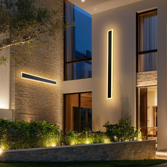 VEVOR Outdoor Wall Lights, 2 Pack, 39.4 Inch Long Strip Modern Exterior Wall Sconce Light Fixtures, 3000K Warm White, IP65 Waterproof Anti-Rust Outside Wall Mount Lighting, for House, Porch, Garage