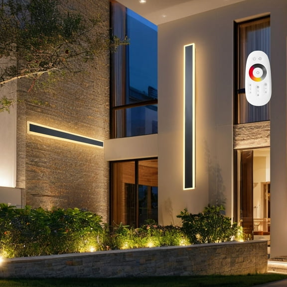 VEVOR Outdoor Wall Lights, 2 Pack,59.1 Inch Long Strip Modern Exterior Wall Sconce Light Fixtures, 2700K-6000K, IP65 Waterproof Anti-Rust, Dimmable Outside Wall Mount Lighting, for House Porch Garage