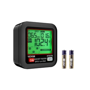 VEVOR Outlet Tester, Electrical GFCI Trip Tester, LCD Display Receptacle Detector for 7 Common Wiring Faults, 3 Prong Socket Detector with Auto Shutoff & Low Battery Indicator, CAT II 300V Rating