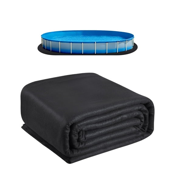VEVOR Oval Pool Liner Pad, 15 x 30 ft Pool Liner Pad for Above Ground Swimming Pools, Extra-Thick Pool Mat, Prevents Punctures, Recycled Geotextile Material Underlayment Pad, Extend Liner Life
