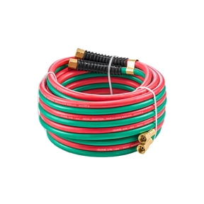 VEVOR Oxygen Acetylene Hose, 1/4-Inch x 25FT Oxy Acetylene Hose with 9/16"-18 LH/RH B Fittings, R Grade Welding Torch Twin Hose with 300PSI Maximum Working Pressure for Cutting Soldering Brazing