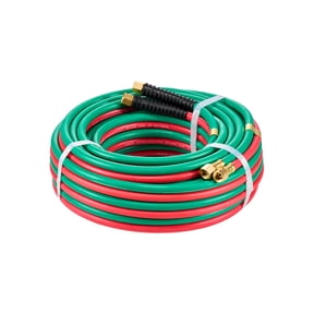 VEVOR Oxygen Acetylene Hose, 1/4-Inch x 50FT Oxy Acetylene Hose with 9/16"-18 LH/RH B Fittings, R Grade Welding Torch Twin Hose with 300PSI Maximum Working Pressure for Cutting Soldering Brazing