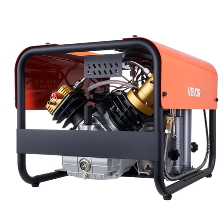 VEVOR PCP Air Compressor,4500PSI/30Mpa Diving Scuba Tank Air Compressor, Double-Cylinder Auto Stop PCP Diving Compressor with External Water & Fan Cooling System for Scuba Tanks,Paintball,Air Rifle