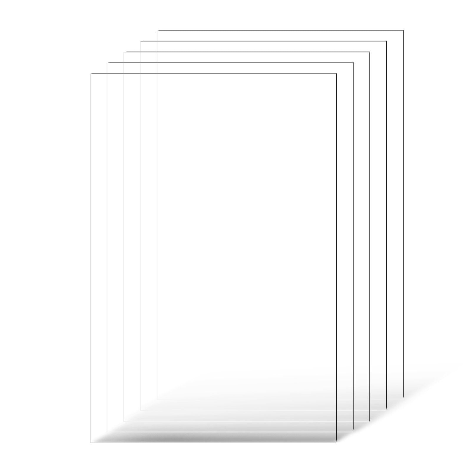 VEVOR PET/Plexiglass Sheets, 5-Pack Plastic Sheet, 24 x 36 Inch 0.04 ...