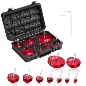 VEVOR PVC Pipe Reamer Kit, 9-Piece, PVC Fitting Socket Saver, Includes 1/2", 3/4", 1", 1-1/4", 1-1/2", 2", 2-1/2", 3", 4", Fits Standard 1/2" Drills, Plumbing Tool Kit for SCH40 ABS CPVC Drain Pipes