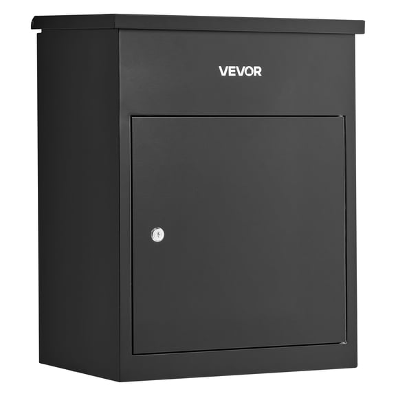 VEVOR Package Delivery Box for Outside 22.95 in Wall Mount Parcel Drop Box, for Porch, Curbside & House Storage, Lockable Anti-Theft Waterproof Weatherproof, Large Metal Mailbox for Outdoor, Black