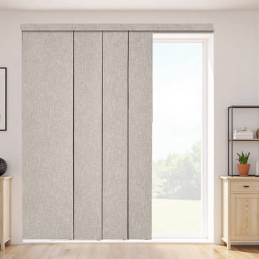 VEVOR Panel Track Blinds,Extendable Track from 45.8 in to 86 in W, Trimmable Panel Curtains Up to 96 in H, Vertical Blackout Panel Blinds for Sliding Doors, Patio Doors, Room Divider, Windows, Brown