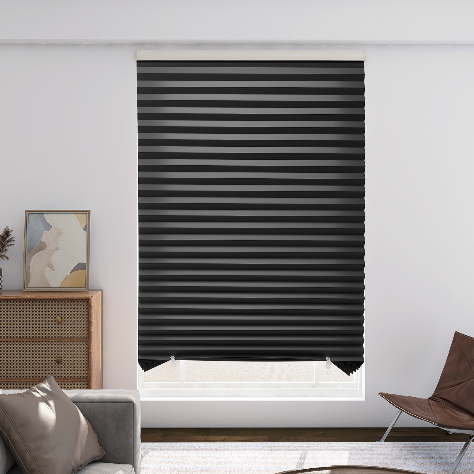 VEVOR Paper Blinds, 6 Pack, 36 in x 72 in, Temporary Blackout Pleated Paper Shades, No Tools No Drilling, Pleated Blinds with Adhesive, Easy to Cut and install, for Indoor Windows, Kitchen, Bedroom