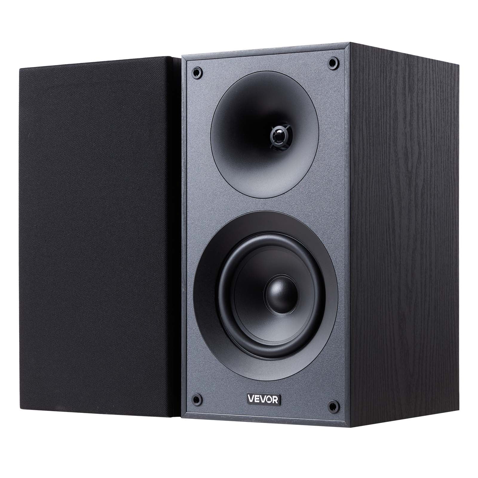VEVOR Passive Bookshelf Speaker, 300W, Book Shelf Stereo Speakers with 5.25-Inch Woofer and 1-Inch Tweeter, Detachable Grille,65Hz-20KHz Frequency Response,Wooden Enclosure,for Home Theater (1 Pair)