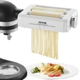 thumbnail image 1 of VEVOR Pasta Attachment for KitchenAid Stand Mixer, 3-IN-1 Stainless Steel Pasta Roller Cutter Set Including Pasta Sheet Roller, Spaghetti and Fettuccine Cutter,8 Adjustable Thickness Knob Pasta Maker, 1 of 9