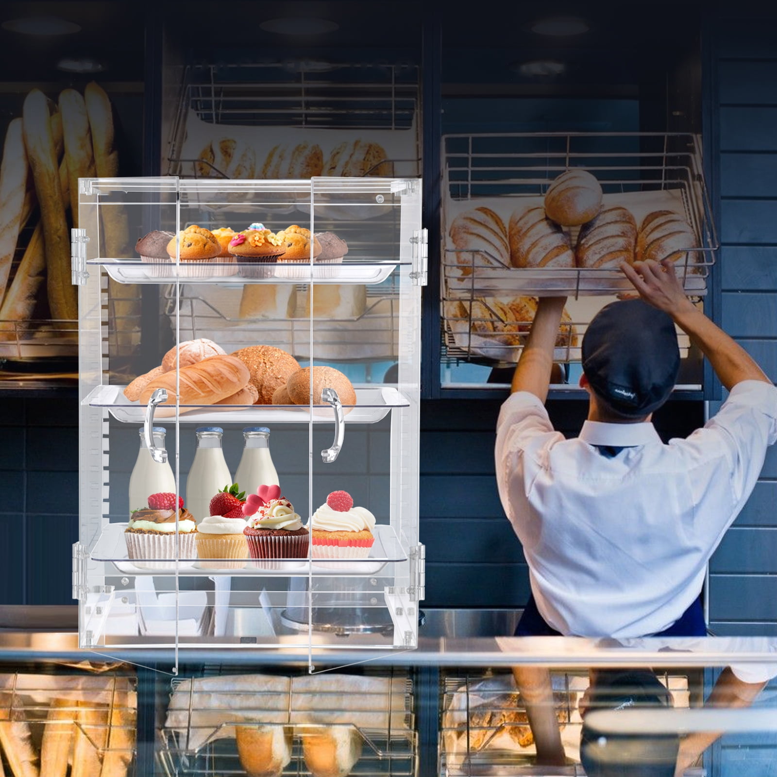 Bakery shelves bread online display