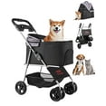 thumbnail image 1 of VEVOR Pet Stroller, 35 lbs Weight Capacity, Foldable Dog Stroller Cart, 4 Wheels Cats Pram with Detachable Carrier & Mesh Windows, Portable Animal Carrier with Brake for Small to Medium Pets, 1 of 10