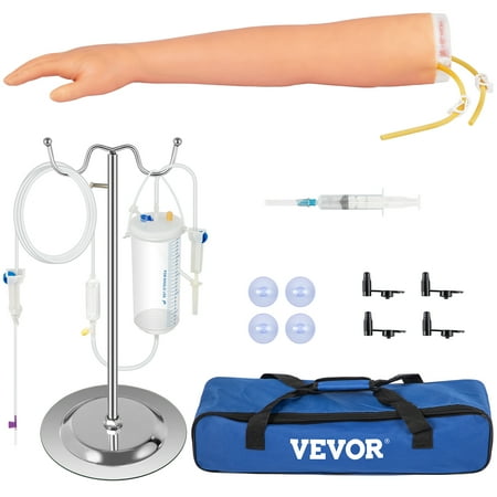VEVOR Phlebotomy Practice Kit, IV Venipuncture Intravenous Training, High Simulation IV Practice Arm Kit with Carrying Bag, Practice and Perfect IV Skills, for Students Nurses and Professionals