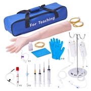 VEVOR Phlebotomy Practice Kit, IV Venipuncture Intravenous Training Kit, High Simulation IV Practice Arm Kit with Carrying Bag, Practice and Perfect IV Skills, for Students Nurses