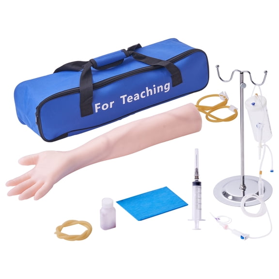 VEVOR Phlebotomy Practice Kit, IV Venipuncture Intravenous Training Kit, High Simulation IV Practice Arm Kit with Carrying Bag,Practice and Perfect IV Skills,for Students Nurses and Professionals