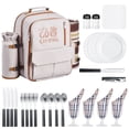 thumbnail image 1 of VEVOR Picnic Backpack, Beach Picnic Backpack Bag for 4 Person with Insulated Cooler Compartment, Detachable Bottle/Wine Holder, Lightweight Blanket, Plates & Cutlery Set for Outdoor,Hiking,Camping, 1 of 9