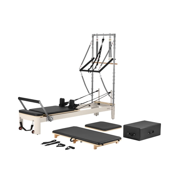 VEVOR Pilates Reformer, Pilates Machine for Home Gym Studio Use, Strength Training Workout Equipment with Dual Resistance, Reformer Box, and Jump Board, for Advanced Users and Beginners,Up to 400 LBS