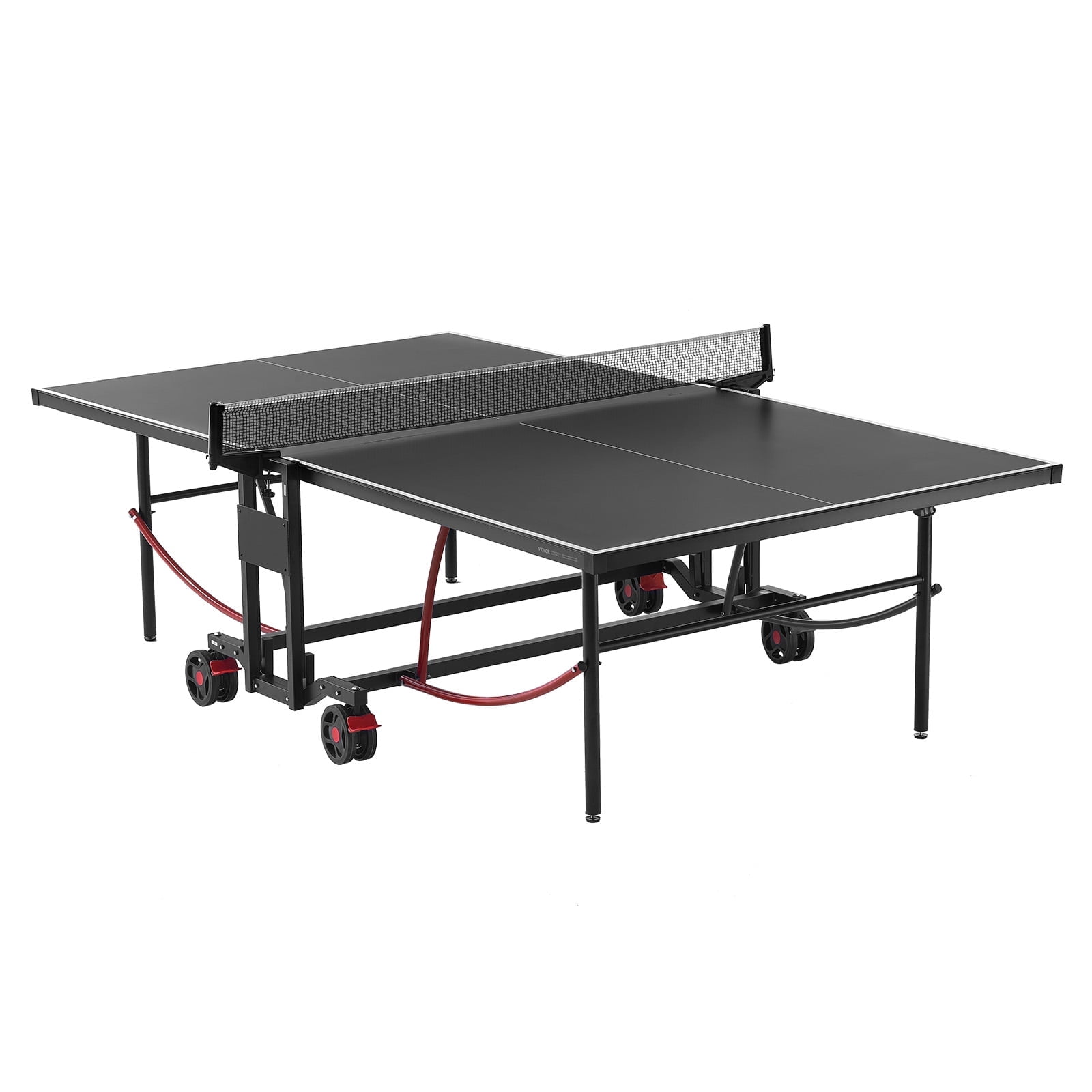 VEVOR Ping Pong Table,Professional Table Tennis Game, Indoor/Outdoor All Weather Aluminum Table Tennis Table,Portable Foldable Table with Quick Clamp Net & Large Lockable Wheels