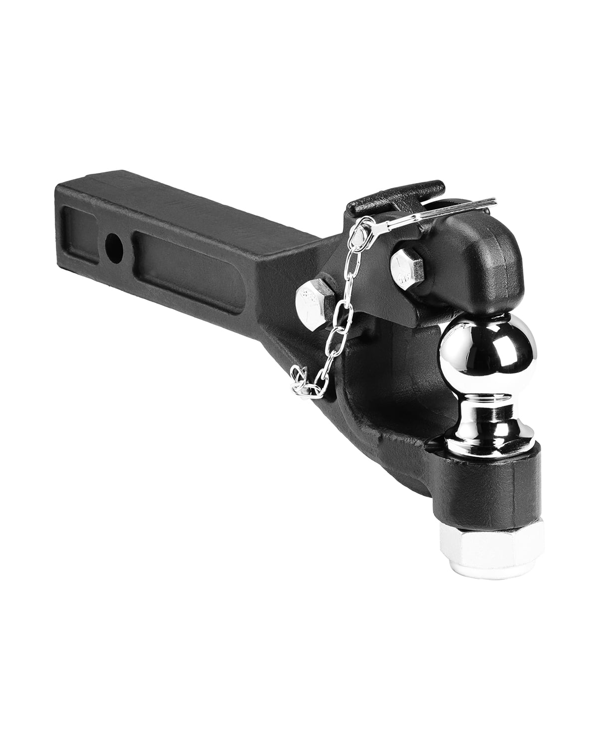 VEVOR Pintle Hook, 16000 lbs Towing Capacity, Pintle Hook Hitch for 2-inch Hitch Hook Military Receiver, Combination 2-inch Hitch Ball, Fits 2.5 to 3-inch Lunette Ring, Black Powder Coat,for Trailers