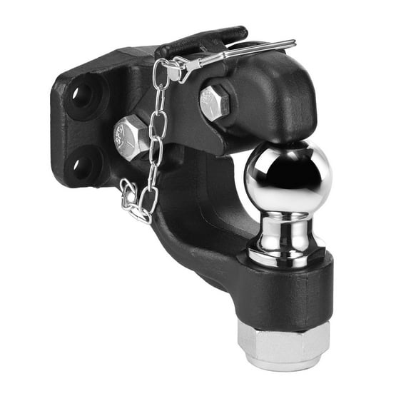VEVOR Pintle Hook, 20000 lbs Towing Capacity, Trailer Hitches Receiver Hook Combination 2-inch Hitch Ball, Fits for 2.5 to 3-inch Lunette Ring with Mo