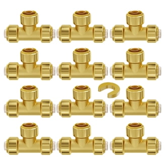 Raccords En Laiton En T 3 Voies 6mm X 8mm X 6mm Pour Tuyau - Lot De 2 Pièces Neuf