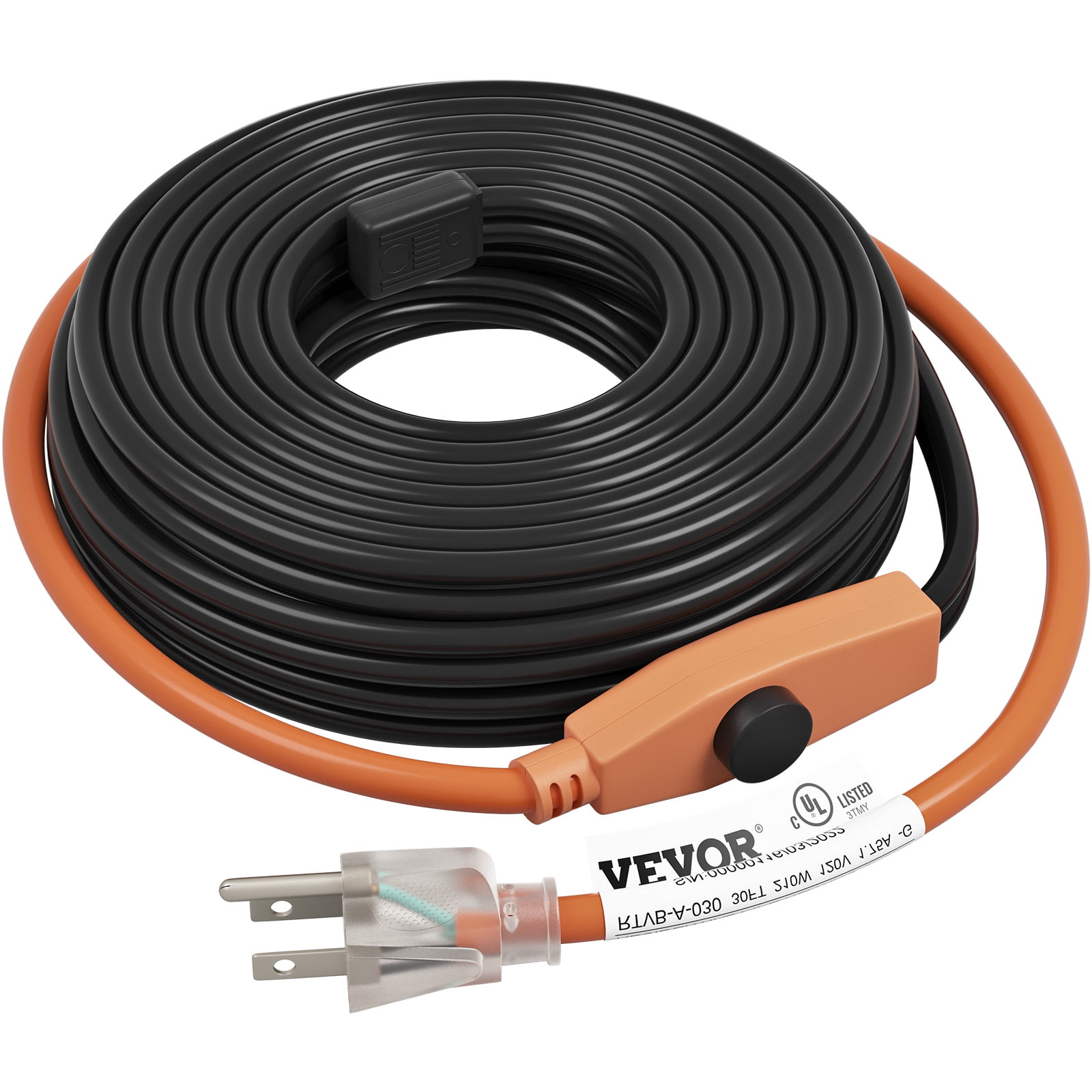 HEATIT 7FT Heat Tape for Water Pipes Roof and Gutters Heating Cable with  6ft Lighted Plug