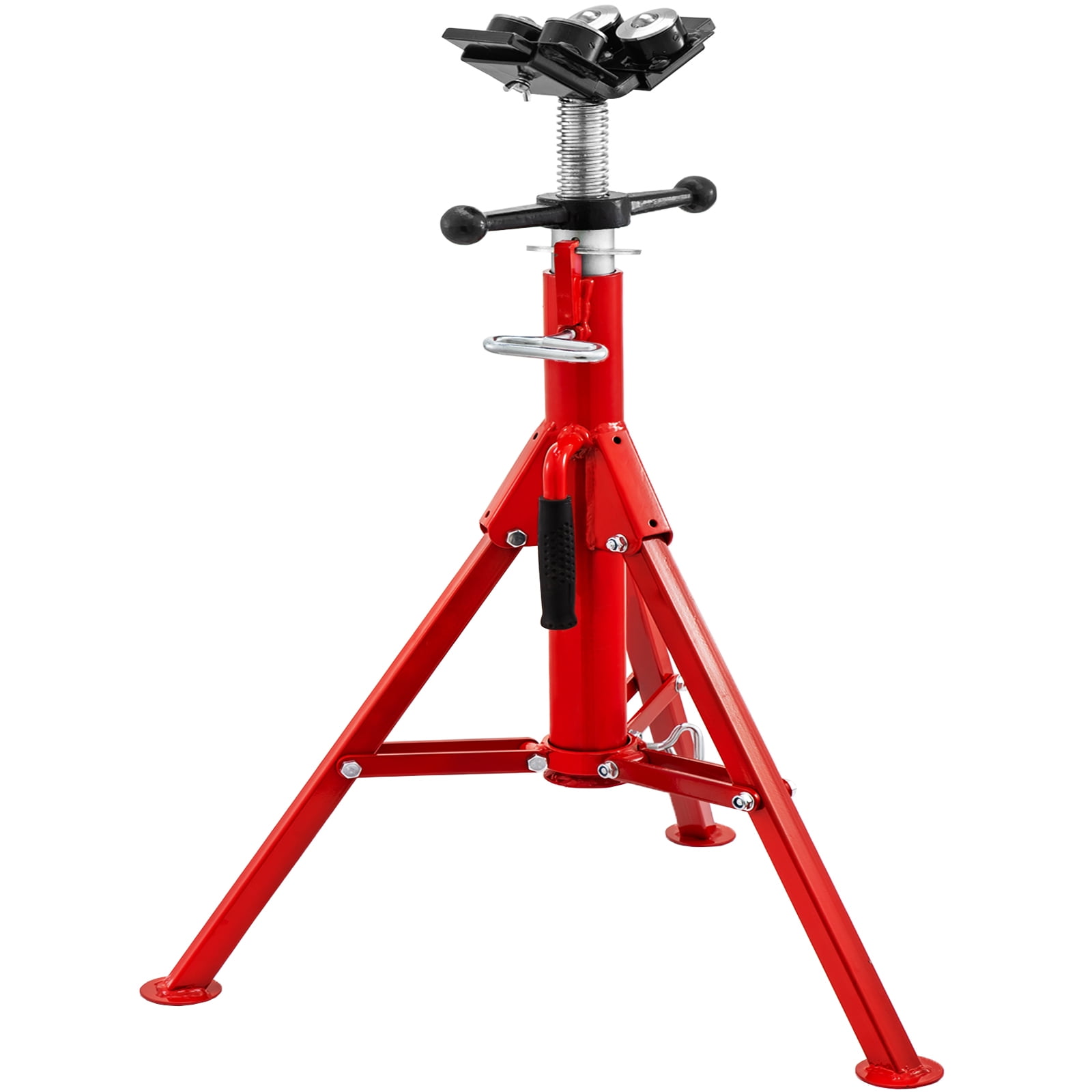 VEVOR Pipe Stand with 4-Ball Transfer V-Head and Folding Legs, 1500LBS Capacity Welding Pipe Stand Adjustable Height 28-52IN 1107A-type Pipe Stand for Welding
