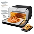 thumbnail image 1 of VEVOR Pizza Oven, 8 Presets Electric Pizza Ovens Air Fry Combo, 12-Inch Indoor Pizza Maker Smart Knob Control , 750°F Max Temp, IPX4 Waterproof Countertop Pizza Cooker w/Pizza Stone,Fry Basket, 1 of 9