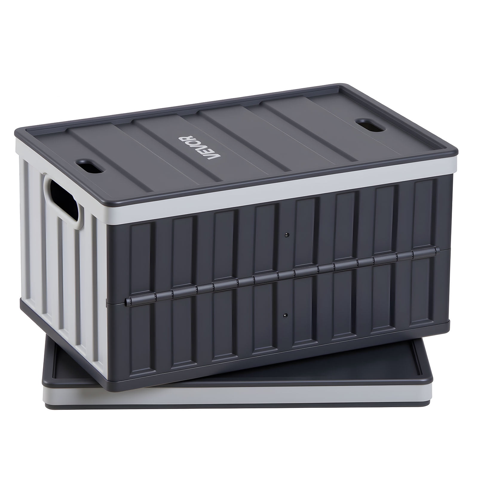 VEVOR Plastic Collapsible Storage Bins with Lids, 65L 2 Packs