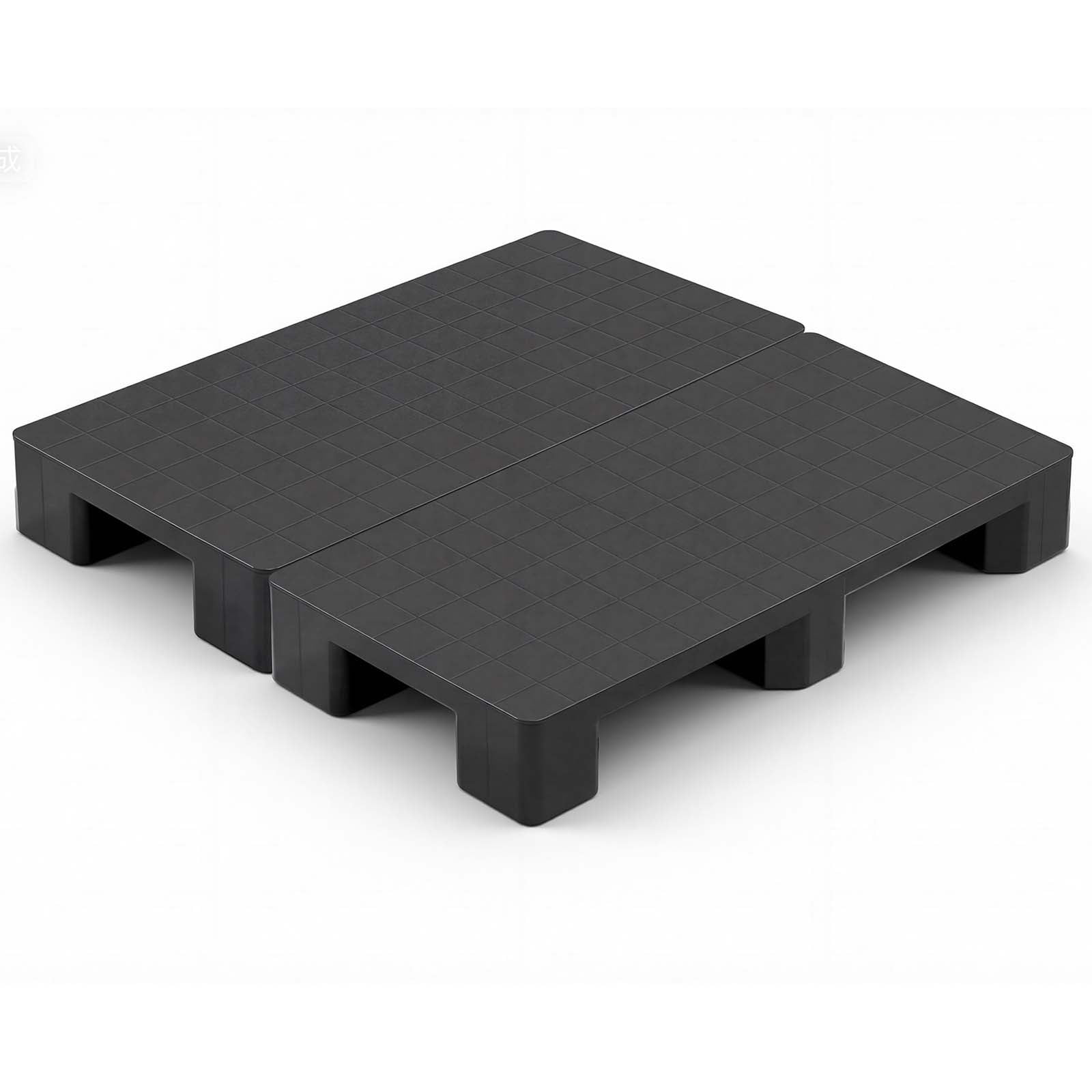 VEVOR Plastic Pallets, 2 Pcs Plastic Pallets for Basement Storage, Lightweight Waterproof Floor Storage Pad for Indoor Outdoor Supermarket Warehouse, Support up to 2205 lbs, 39.4"x19.7"x5.4", Black
