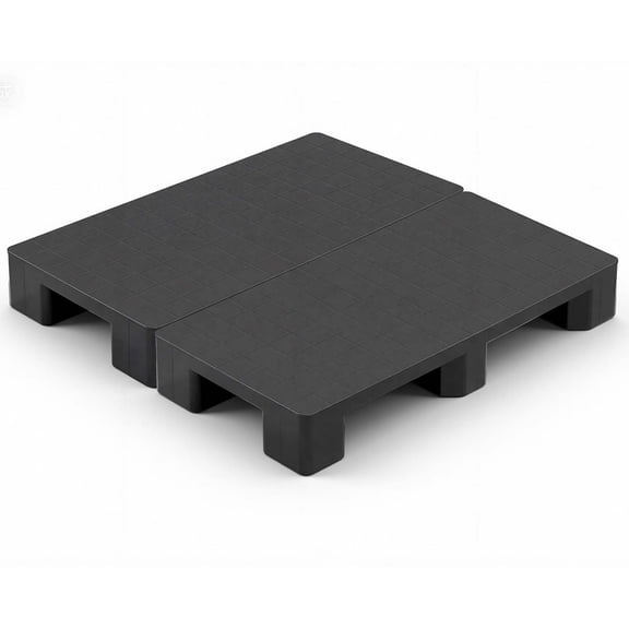 VEVOR Plastic Pallets, 2 Pcs Plastic Pallets for Basement Storage, Lightweight Waterproof Floor Storage Pad for Indoor Outdoor Supermarket Warehouse, Support up to 2205 lbs, 39.4"x19.7"x5.4", Black