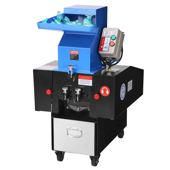 VEVOR Plastic Shredder Crusher,3HP/2.2KW Plastic Bottle Grinder Granulator, 100-150kg/h Capacity Pulverizer Recycling Machine with Wheels,SDK-11 Blade & 6mm Mesh for PVC ABS PTFE (220V 60Hz 3-Phase)
