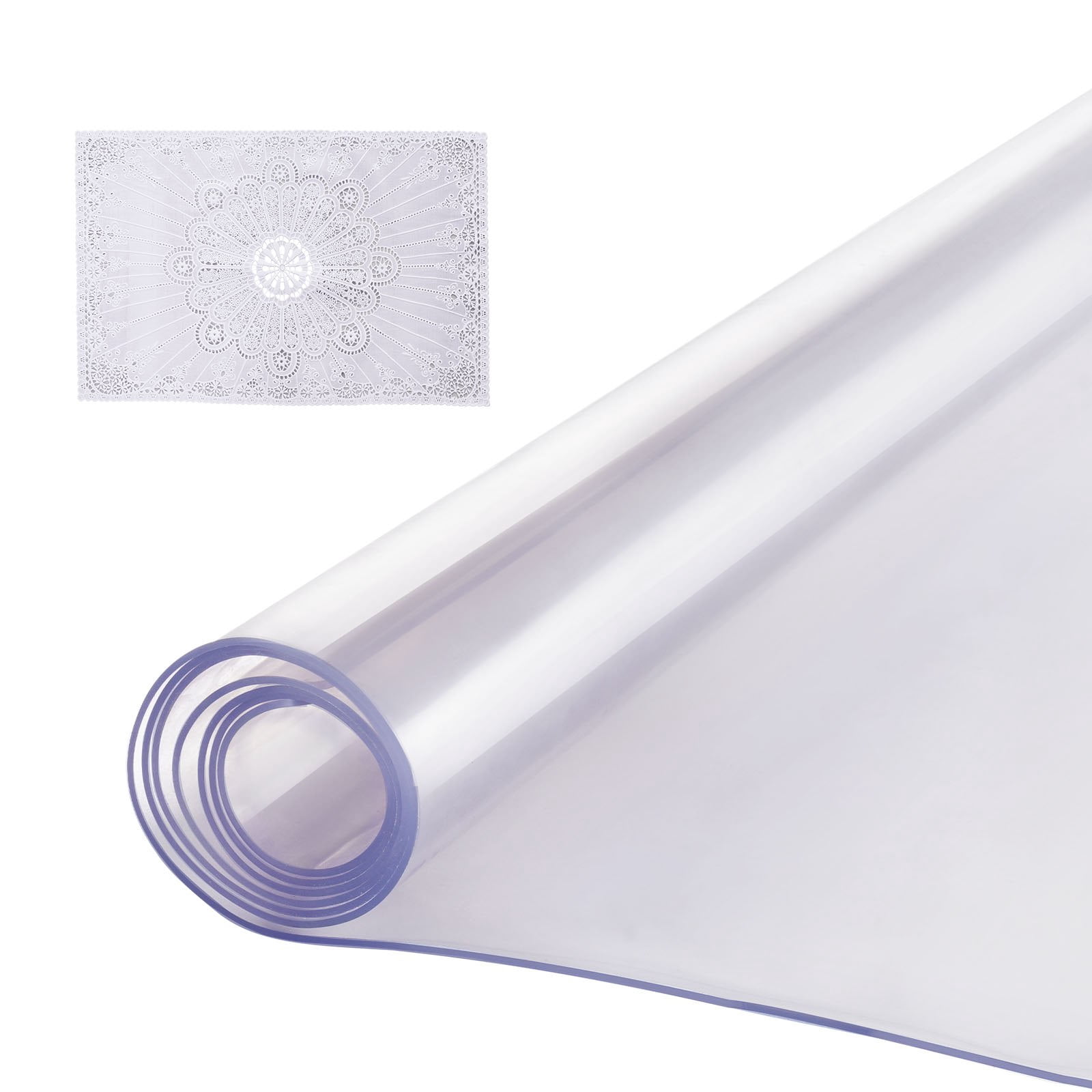 VEVOR Plastic Table Cover, 40 x 60 Inch 2.0 mm Thick Clear Table ...