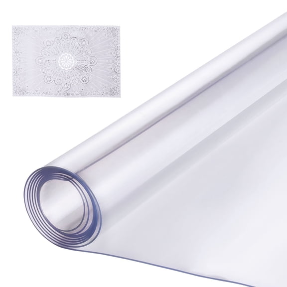 VEVOR Plastic Table Cover, 48 x 48 Inch 1.5 mm Thick Clear Table Protector, Square PVC Desk Mat, Waterproof & Easy Cleaning Desk Pad Tablecloth, for Office Dresser Dining Room Table Night Stand