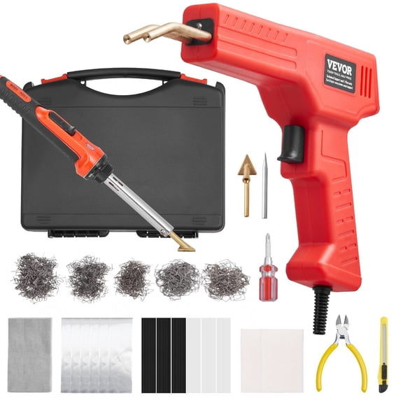 VEVOR Plastic Welder Kit Deluxe, 100W Plastic Welding Gun + 60 W/100W Soldering Iron, Professional Plastic Repair Welding Tool with 1000PCS Hot Staple