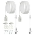 thumbnail image 1 of VEVOR Plug in Hanging Light Cord Kit, 16ft Lantern Extension Cords, 2 Pack E26 Light Socket Lamp Cord Replacement, Secure & Sturdy, Easy to Install, Pendant Lamp Kit On/Off Switch & Socket Rings, 1 of 9