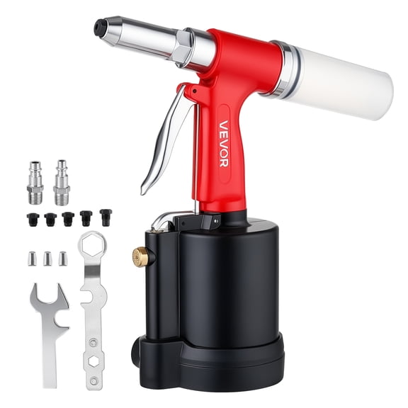 VEVOR Pneumatic Rivet Gun Kit with 3/32" 1/8" 5/32" 3/16" 1/4" Nosepieces, 3924 LBS Pulling Force, 3-Claw Secure Grip, Air Pop Riveter Tool for Automotive, Construction, Industrial Manufacturing