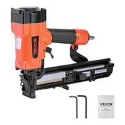 VEVOR Pneumatic Staple Gun, 16 Gauge 1-inch Wide Crown Pneumatic Stapler 5/8 to 1-1/2 Length, 70-120PSI Air Staple Gun with Two Firing Modes for Roof Decking, Wall Sheathing, Fencing, Subflooring