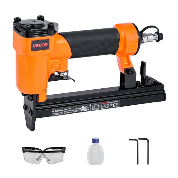 VEVOR Pneumatic Staple Gun, 22 Gauge Pneumatic Upholstery Stapler for 71 Series Fine Wire Staples 3/8-inch Crown 5/32"-5/8" Length,70-110 PSI Air Staple Gun for Woodworking,Upholstering,DIY Project