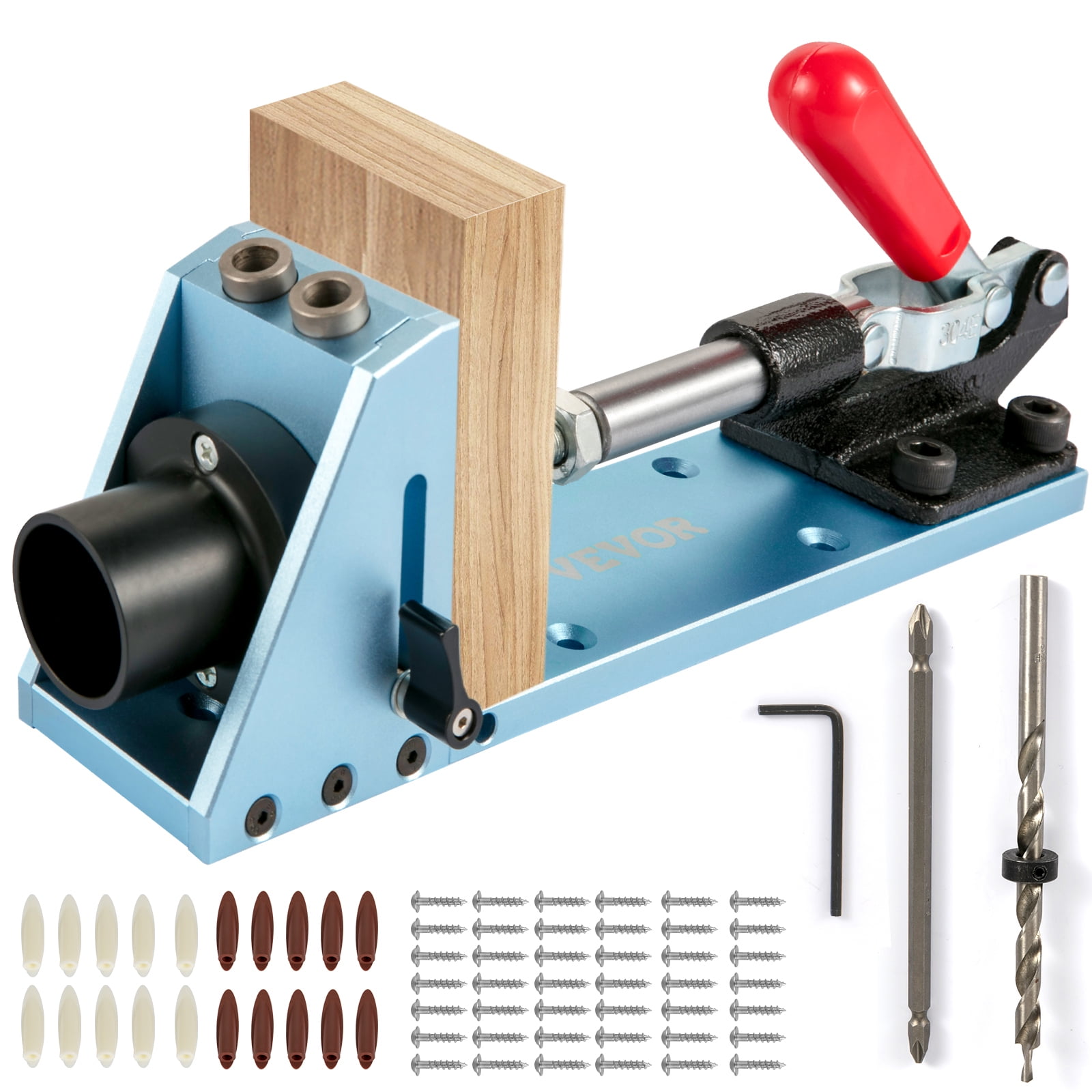 Pocket Hole Jig Kit Dowel Drill Joinery Screw Kit All-In-One Aluminum  System Set Jig Wood Woodwork Guides Joint Angle Tool Carpentry Locator 