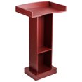 thumbnail image 1 of VEVOR Podium Stand, 41-Inch Wooden Lectern, Laptop Desk with Wide Reading Surface and Storage Shelf, Edge Stopper, Elegant Design, Flool-Standing, for Classroom, Conference, Church, and Presentation, 1 of 9