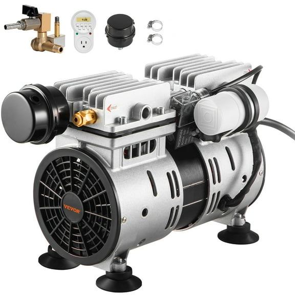 VEVOR Pond Aerator, 550W Power, 5.2CFM for up to 3 Acre 50' Lake, Pond Aeration Kit Includes 3/4 HP Compressor & Timer & Valves, Air Compressor for Deep Water Oxygen Circulation, for Pond, Lake