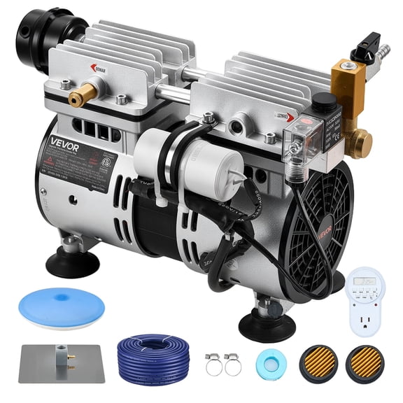 VEVOR Pond Aerators, 5.2CFM Aeration System for Lakes up to 3 Acres, 3/4 HP Air Compressor, 1 Diffuser & 100' Weighted Tubing, Outdoor Pond Aeration Pump for Deep Water Oxygen Circulation