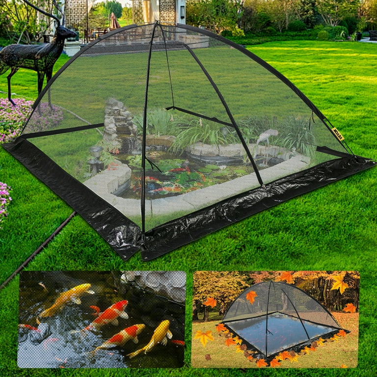 VEVOR Pond Cover Dome Garden Pond Net 8x10 ft Black Netting Covers for Leaves, Size: 8' x 10